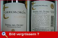 Torremorón Reserva 2004 Ribera del Duero - Etiketten der Vorder- und Rückseite